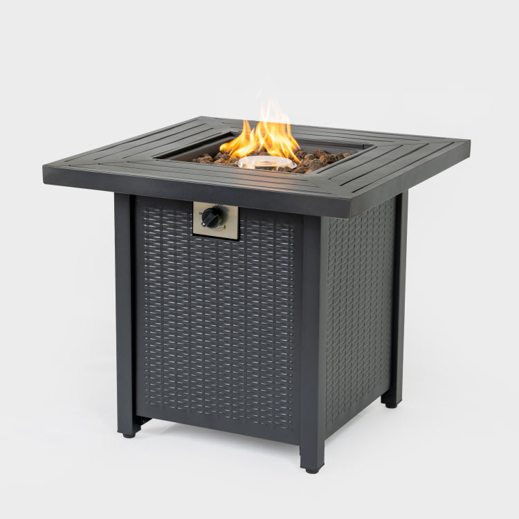 28 Inch Iron Square Propane Fire Pit Table