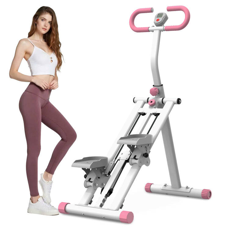 Stair Stepper With Resistance Home Upgrade Vertical Climber Workout Machine For Full Body Exercise Climber Fitness Equipment With Stable Frame Adjustable Handlebar Pink