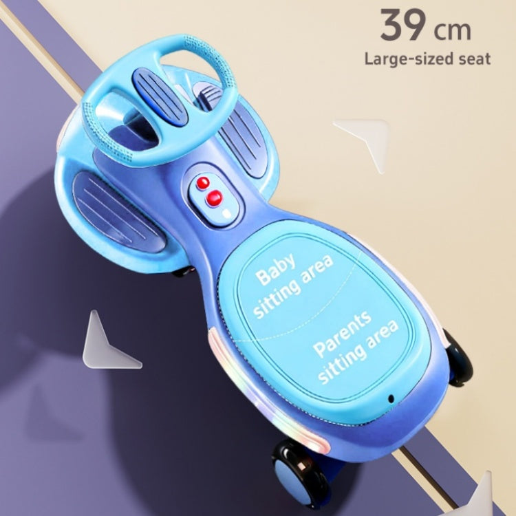 Electric Wiggle Car, Fully Illuminated, With Enlarged Flashing And Silent Wheels, 12V7 Battery, Dual Drive 550 Motor, And Bluetooth Gliding And Electric Two In One