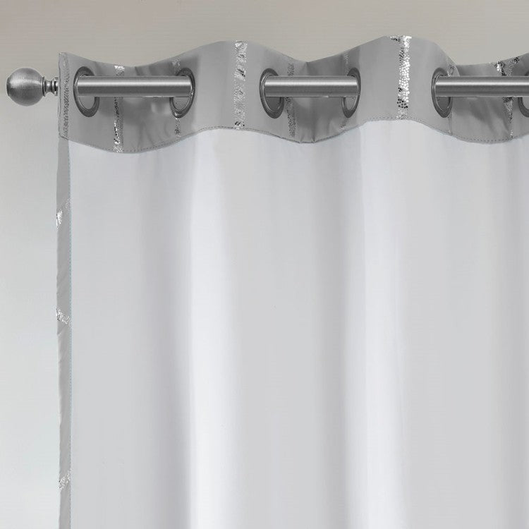 Total Blackout Metallic Print Grommet Top Curtain Panel Only 1 Pc Panel