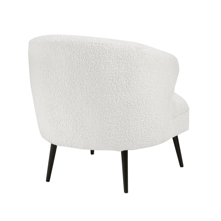 Luxury Living Room Furniture 1Pc Accent Chair Beige Boucle Upholstery, High Density Foam Seat Cushions