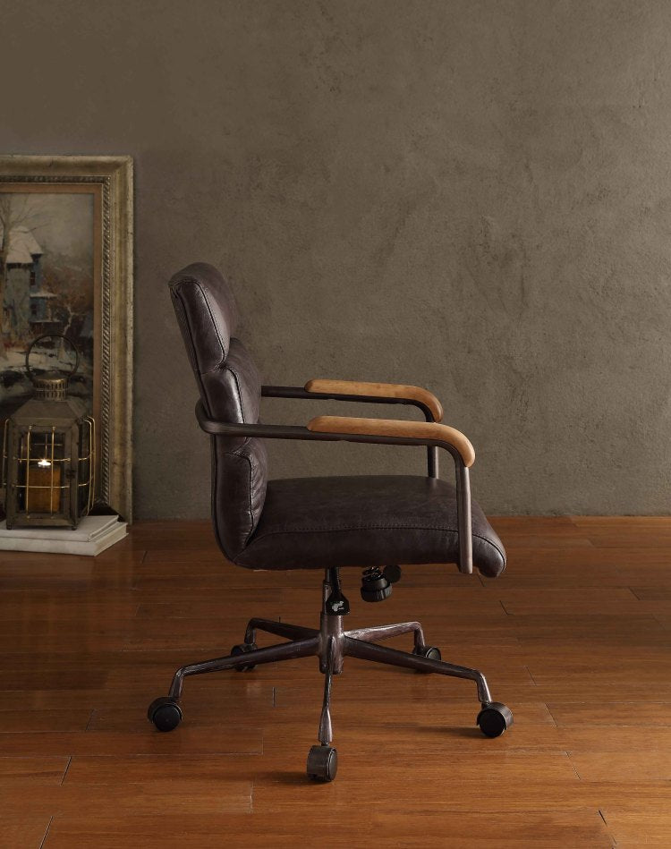 Harith Antique Slate Top Grain Leather Office Chair
