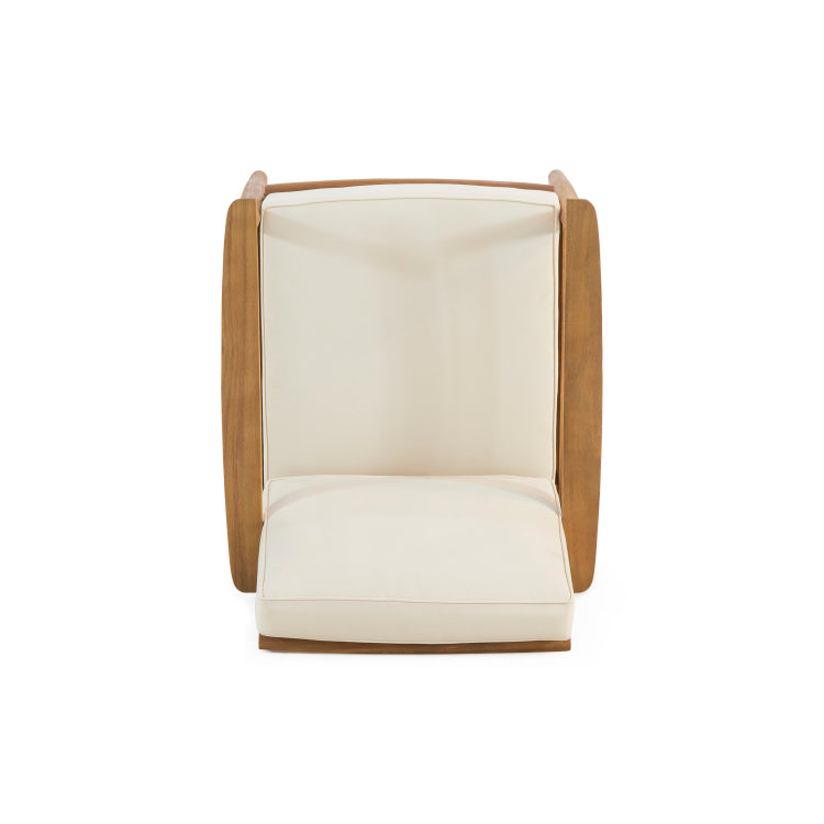 Club Chairs Laurent 500Lbs Capacity Acacia Outdoor, Teak Finish Patio Furniture Sets With Thick Cushion, Appropriate For Garden Porch