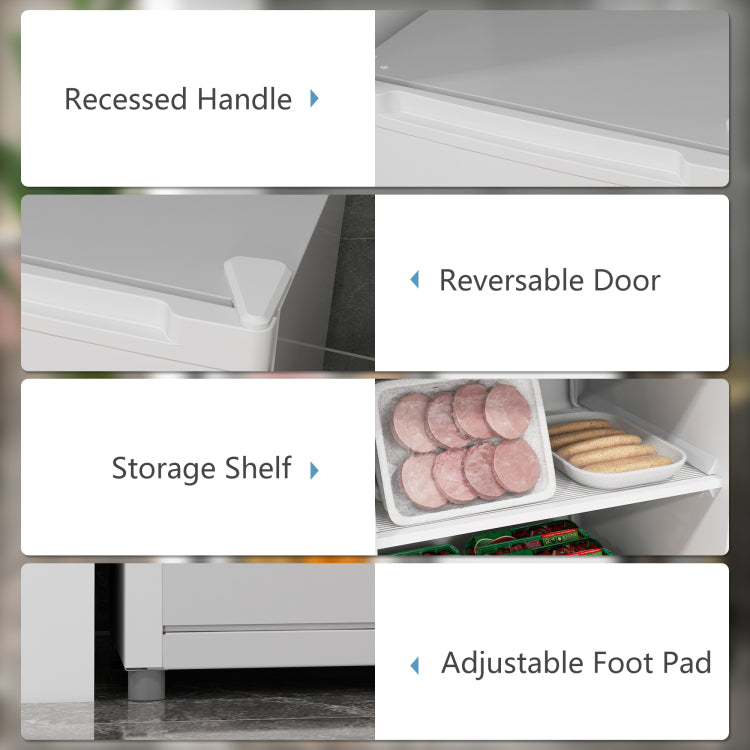 Homcom Upright Freezer, 3.0 Cubic Feet Compact Mini Freezer With Reversible Single Door And Adjustable Thermostat, Small Freezer For Home, Dorm, Apartment, Home Office, White