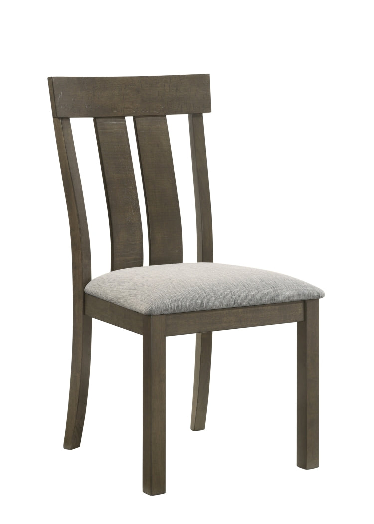 2Pc Rustic Upholstered Dining Chairs Rich Wood Finish Wooden Dining Room Furniture Brown