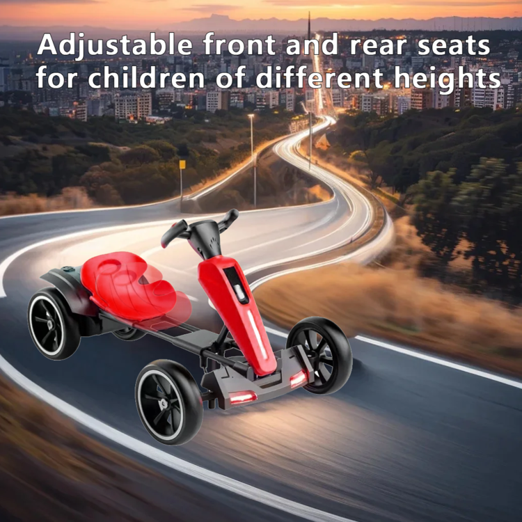12V Electric Kids Pedal Go Kart, Folder Go Kart, Outdoor Ride On Toy With Adjustable Seat, 4 Non Slip Eva Wheels For Boys And Girls Aged 3 6 Years Old, Red