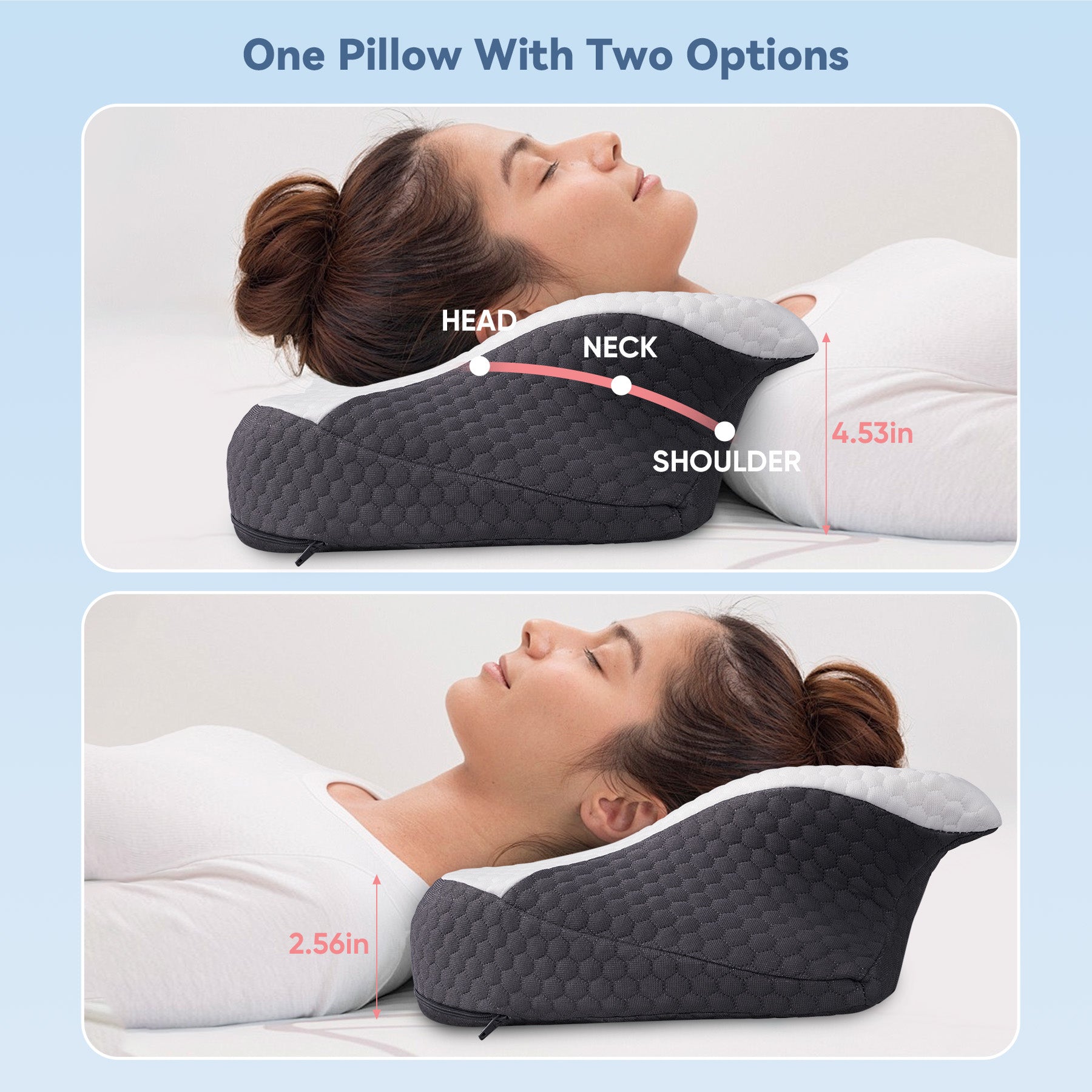 Ergonomic Travel Neck Pillow 950G Molded Pu Slow Rebound Foam, Dual Layer Cover, Compact & Supportive For Airplane, Car & Office Use
