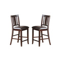 Darrell Upholstered Counter Height Chairs In Dark Brown Finish, Set Of 2