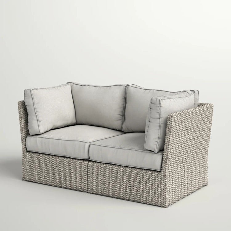 Outdoor Wicker Loveseat With Cushions Fully Assembled