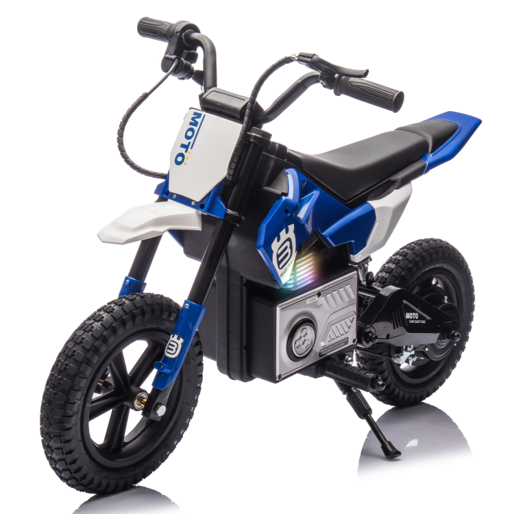 24V Kids Ride On Electric Toy Motocross Motorcycle,200W High Speed Hub Motor,Rear Wheel Shock Absorber,Adjustable Speed,Led Lamp,Bluetooth,Music,Speeds 3.11 9.32Mph For Kids Aged 5 12