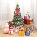6Ft Artificial Christmas Tree With Led Energy Saving Lights, Including 195 Pendant Tree Skirts And Guardrails