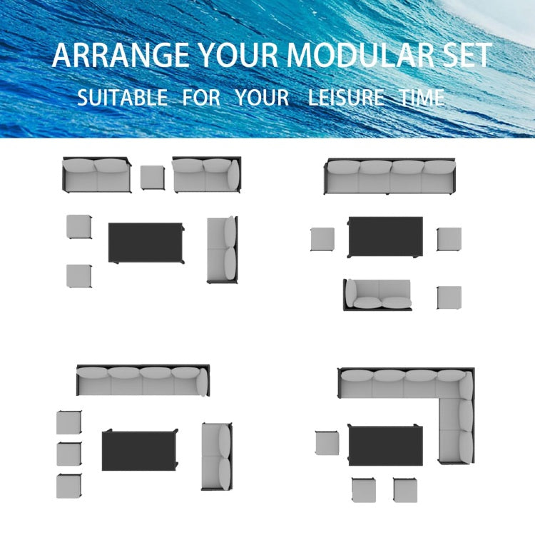 Small Space Patio Furniture 7 Piece Outdoor Furniture Set, Backyard Furniture Set, Waterproof Seat Cushion, Glass Table, Space Saving, Suitable For Backyard, Terrace Or Garden,Dark Blue