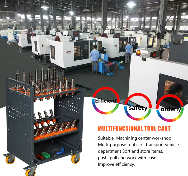 Grey Tool Cart Cnc Tool Cart Cat40 Tool Trolley Bt40 Cnc Tool Holder Cart Cnc Machine Tool Service Cart Cat40 35 Capacity