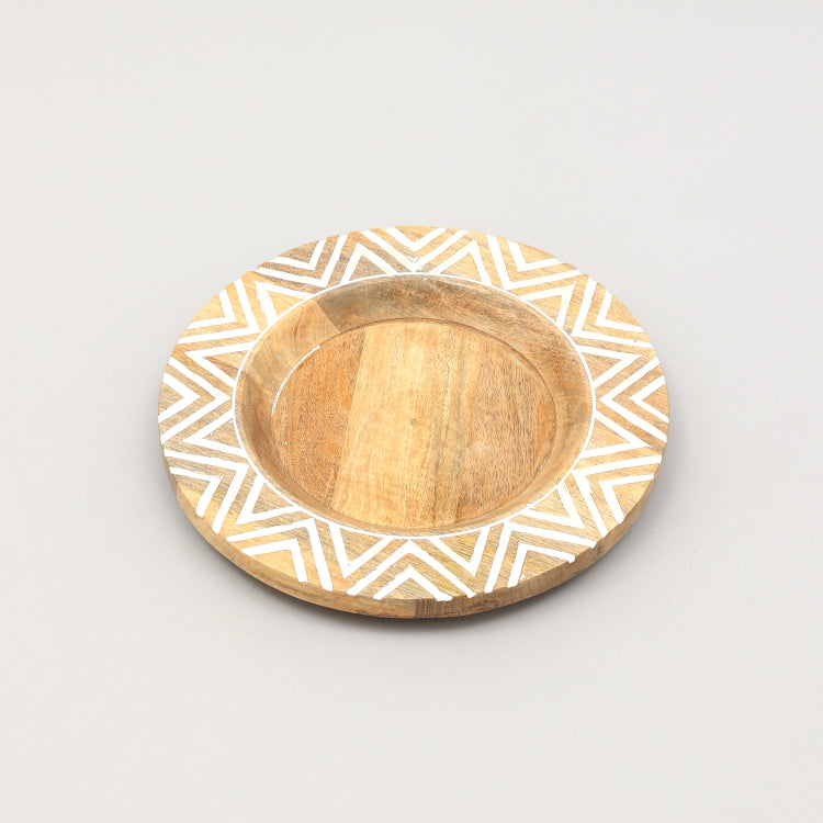 Handcrafted 13" Wood Charger Plate Wooden Dinning Placemat Artisan Wood Tableware