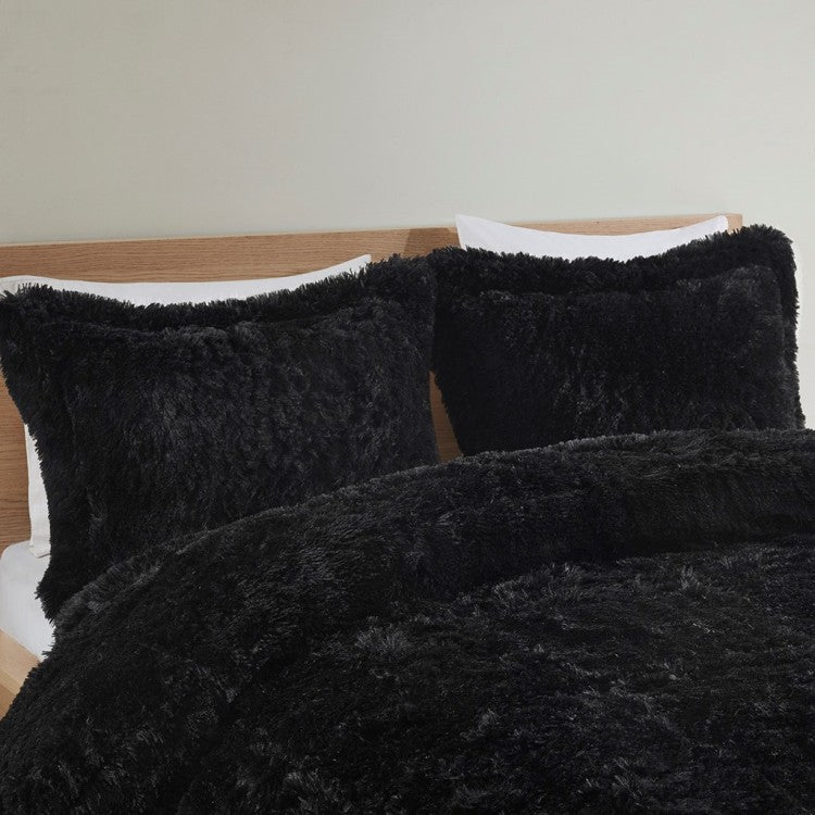 Twin Twin Xl Shaggy Long Fur Comforter Mini Set