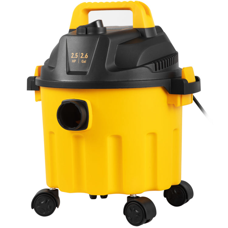 Wet Dry Vac, 2.6 Gallon, 2.5 Peak Hp, 3 In 1 Shop Vacuum With Blowing Function, Portable With Attachments To Clean Floor, Upholstery, Gap, Car, Etl Listed, Yellow