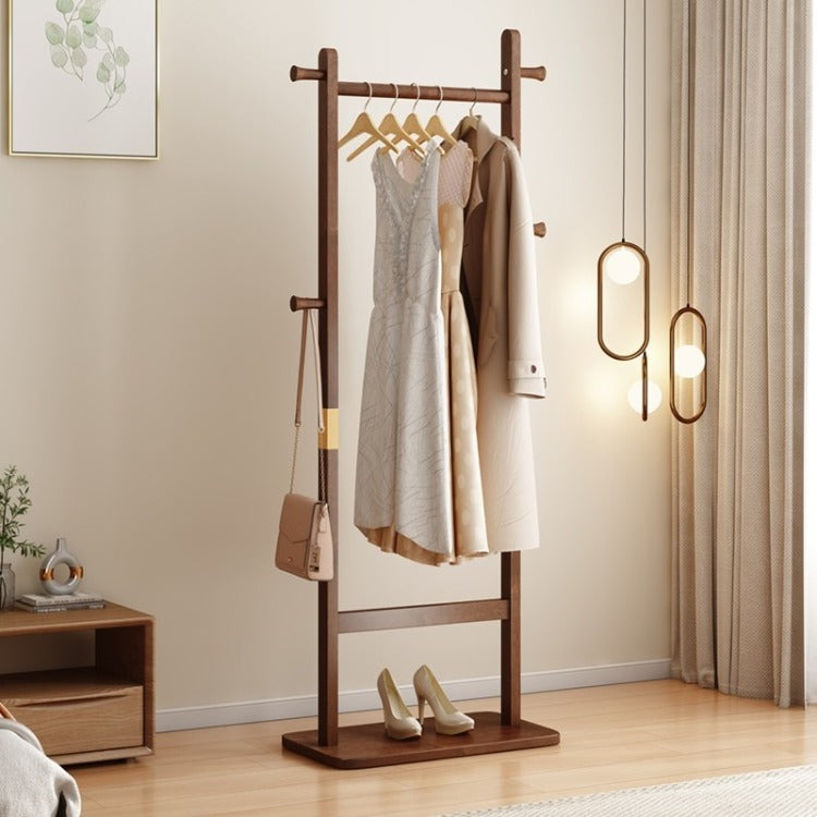 Coat Racks Solid Wood Hanger 23.6* 11*71In Solid Environmental Protection Easy To Assemble Beautiful Can Be Placed In The Bedroom Entrance Living Room Walnut