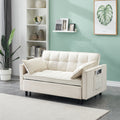 Modern Velvet Sofa, Sofa Pull Out Bed, Small Beautiful Seat Casual Sofa With Back, With Pillow, Pockets, Living Room Furniture, 3 In 1 Convertible Sleep Sofa Bed