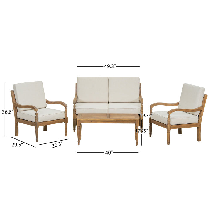 Acacia Classic Outdoor Coffee Table,Natural Finish