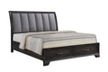 1Pc Queen Storage Platform Bed Upholstered Ultra Plush Headboard Two Footboard Storage Drawers Solid Wood