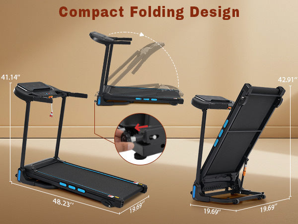 Treadmills For Home, 3.5Hp Hydraulic System Auto Foldable Treadmill With Incline,10Mph 350Lbs Weight Capacity Electric Treadmills With Heart Rate Sensors,Type C & Usb Charge ,Bluetooth Speaker