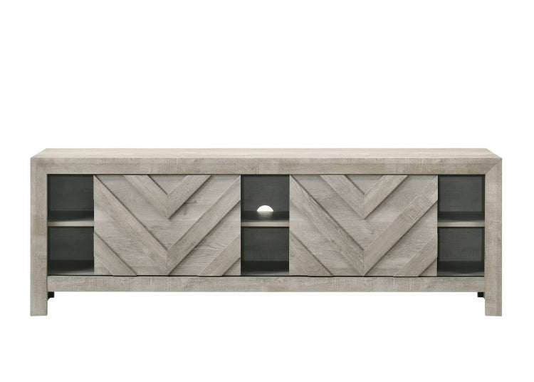 1Pc Rustic Geometric Design Contemporary Traditional Interiors Entertainment Console Tv Stand Living Room Furniture