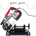 Portable Band Saw, 110V Removable Alloy Steel Base Cordless Band Saw, 5 Inch Cutting Capacity Hand Held Band Saw,Variable Speed Portable Bandsaw, 10Amp Motor Deep Cut Band Saw For Metal Wood