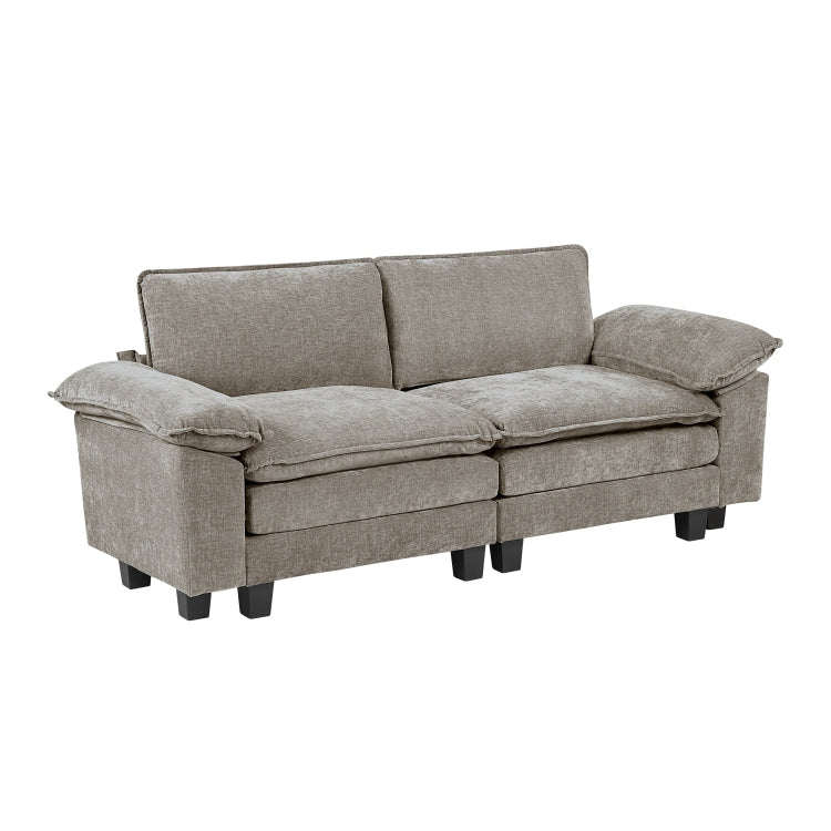 Modern Style Loveseat Plush Comfort Chenille Fabric Upholstery Contemporary Living Room Furniture 1Pc Durable Plywood