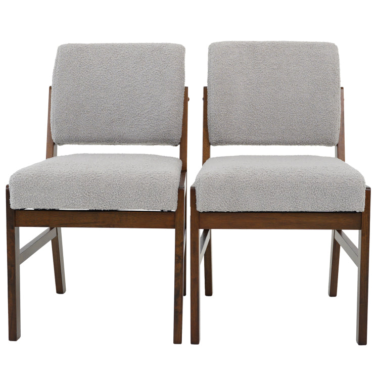 Caldwell Dining Chair Set Of 2 Light Grey Boucle