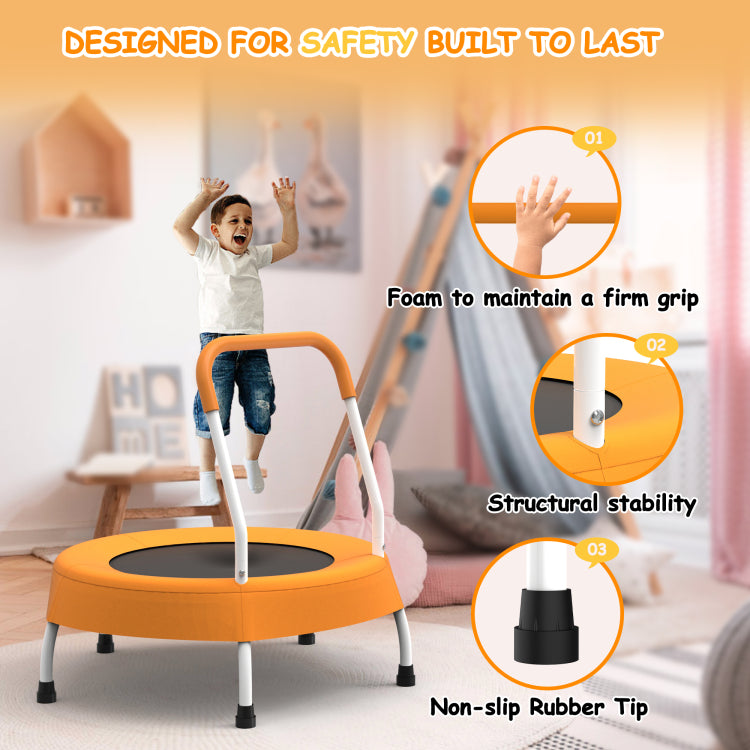 28Inch Toddler Trampoline For Kids 1 Year Plus With Handle, Baby Gifts For Boys And Girls, Indoor And Outdoor