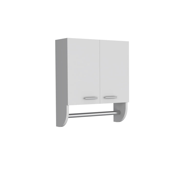 Optim Medicine Cabinet With Towel Holder 17.4" Wide Medice Cabinet Organizer With Two Interior Shelves And Tower Holder For Bathroom, Kitchen, Mudroom