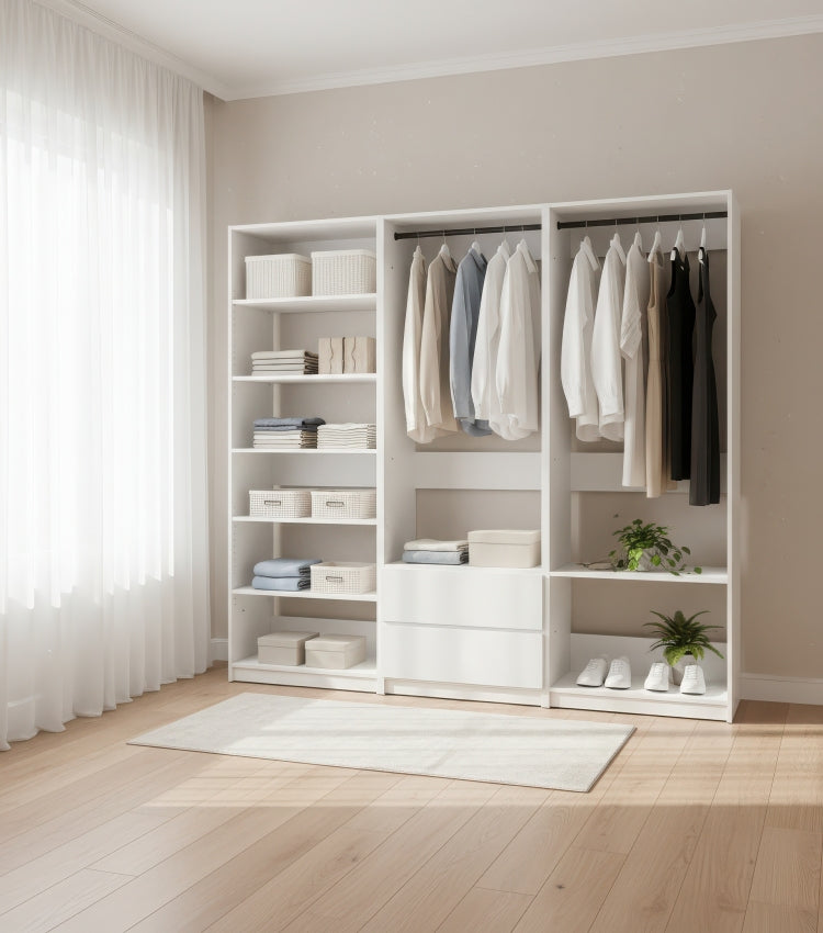 Prosper White Freestanding Walk In Wood Closet System