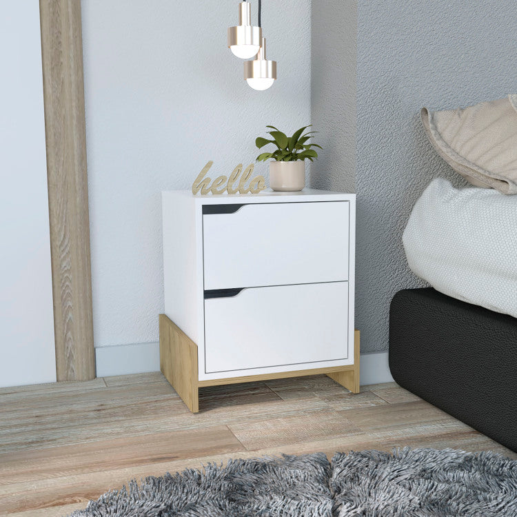 Luss Nightstand, Bedside Table With 2 Drawers