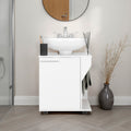 Gila Bend Under Sink Storage Cabinet, Compact Design, With Two Shelves For Organizing Bathroom Items, White