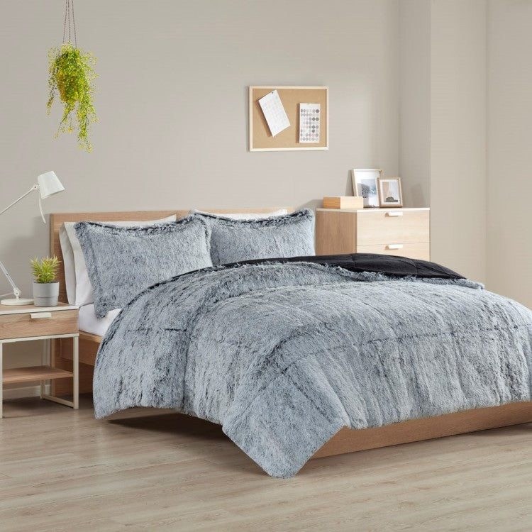 Twin Twin Xl Shaggy Long Fur Comforter Mini Set