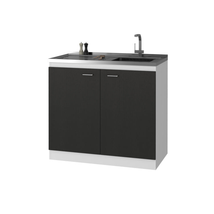 Oklahoma Utility Sink, Double Door Cabinet, Stainless Steel Countertop