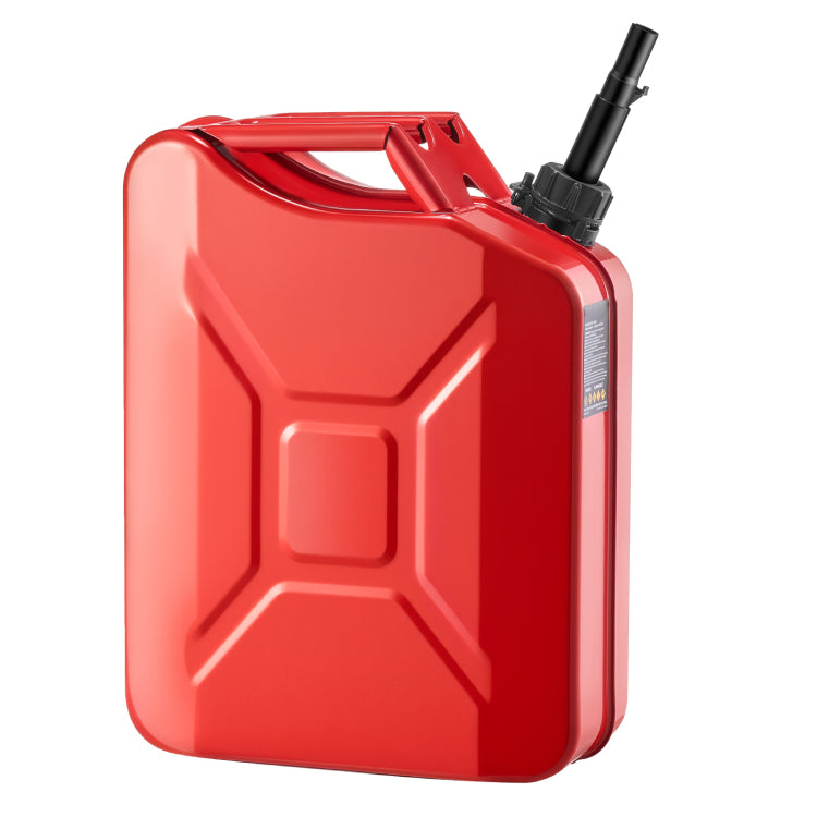 Metal Fuel Container, 5.3 Gallon, Fuel Jerry Can With Spout And Comfort Handle, 6 L Min Max Flow Rate, Leakproof & Corrosion Resistant Metal Gas Tank Most Cars Motorcycle Atv Utv, Red