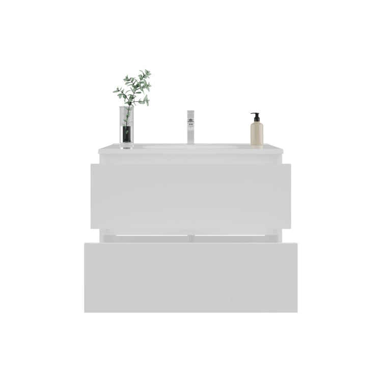 Bathroom Cabinet Opalo, With Two Shelves And Open Storage, White