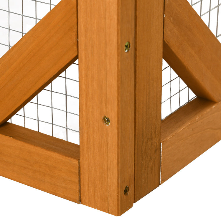 Pawhut Outdoor Cat House, Catio Wooden Feral Cat Shelter, Cat Cage With Platforms, Large Enter Door, Weather Protection Asphalt Roof, 71" L, Orange