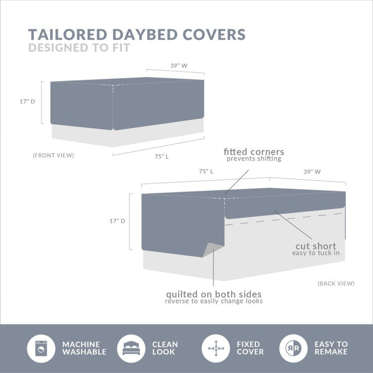 6 Piece Reversible Daybed Cover Set Aqua Daybed