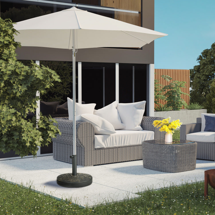 Outsunny 18" Patio Umbrella Base, 40 Lbs. Concrete Heavy Duty Umbrella Stand With Metal Umbrella Holder For 1.5" Or 2" Umbrella Poles, Round Market Umbrella Stand For Outdoor, Lawn, Poolside, Bronze