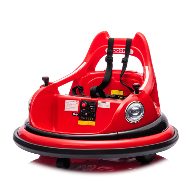 12V Ride On Bumper Car For Kids,Electric Car For Kids,1.5 5 Years Old,W Remote Control, Led Lights, Bluetooth & 360 Degree Spin, Vehicle Body With Anti Collision Padding Five Point Safety Belt,2Wd