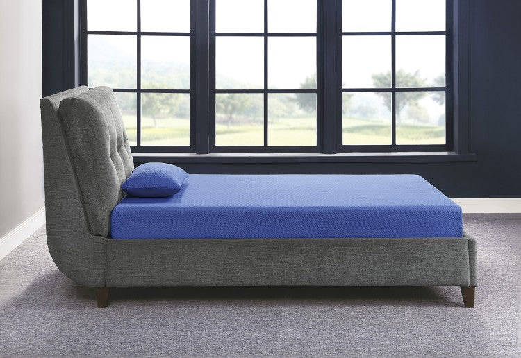 7Inch Full Mattress And Pillow Set Fabric Gel Infused Memory Foam Mattress, Blue, Mattress In A Box