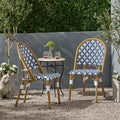 FRENCH BISTRO CHAIR Set of 2 white+navy - aluminium