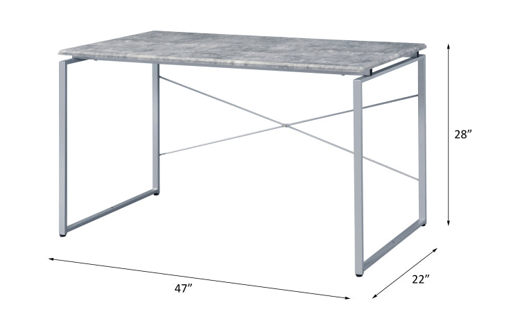 Jurgen Faux Concrete & Silver Finish Writing Desk