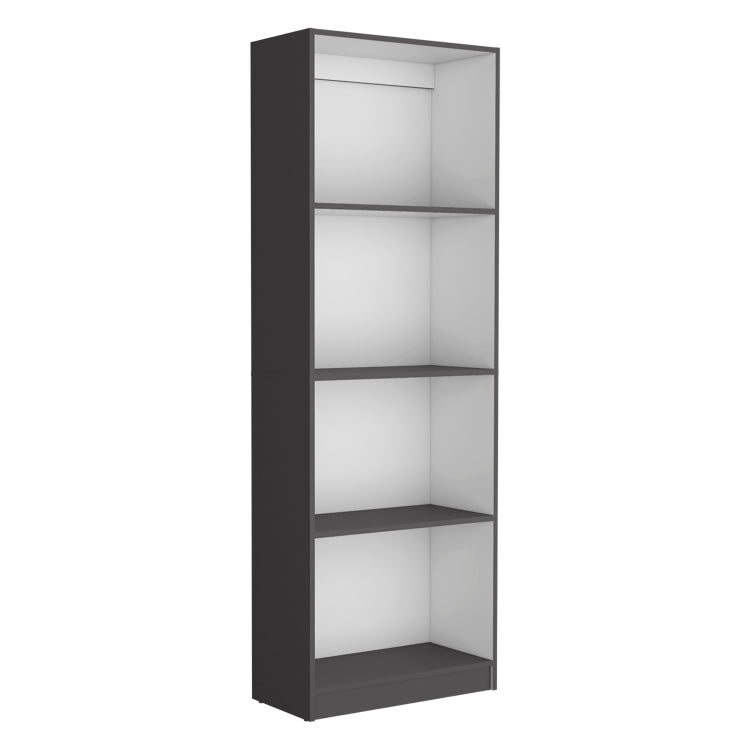 2 Piece Bookcase Living Room Set, Storage Cabinet, 49" Wide And 9 Shelves Matt Gray White