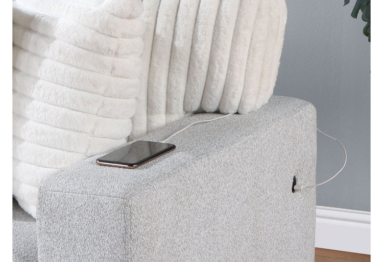 Ford Light Grey White Reversible Pull Out Sofa Bed