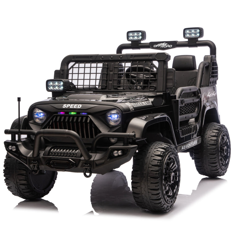 24V 100W*2 Two Seater Kids Ride On Car W Rc 3 Speed Adjustable,Led Headlights,4 Wheel Shock Absorption,Usb Mp3 Charging & Battery Indicator,Bluetooth & Music Electric Toy Car For Kids 3 8