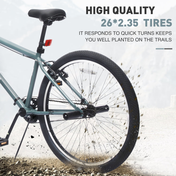 26 Inch Freestyle Bike For Teens, Steel Frame Single Speed Bicycle With 2 Pegs , Front Caliper Brake And Rear V Brake, Bicycle For Boys And Girls Ages 14