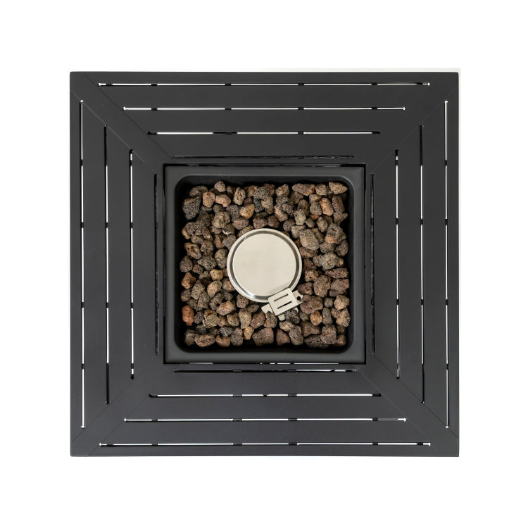 28 Inch Iron Square Propane Fire Pit Table